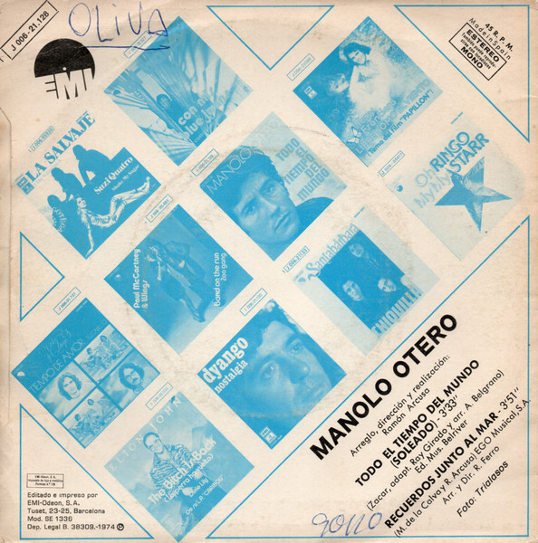 Manolo Otero - Todo El Tiempo Del Mundo | EMI (1J 006-21.128) - 2