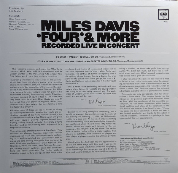 Miles Davis - 'Four' & More - Recorded Live In Concert | Columbia (PC 9253) - 2 Miles Davis - 'Four' & More - Recorded Live In Concert | Columbia (PC 9253) - 2