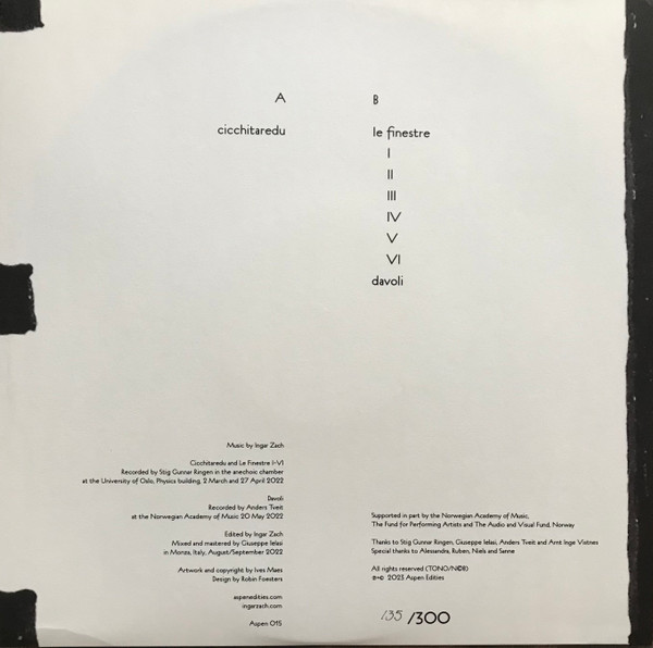 Ingar Zach - Strumento Di Etimo Incerto | Aspen Edities (Aspen 015) - 4 Ingar Zach - Strumento Di Etimo Incerto | Aspen Edities (Aspen 015) - 4