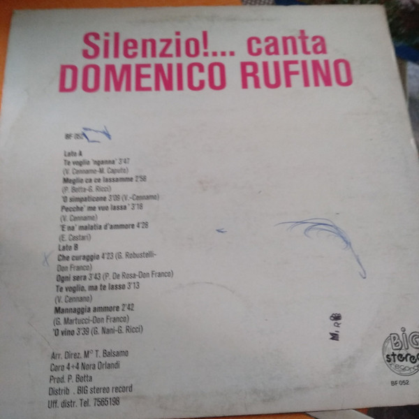 Domenico Rufino - Silenzio!... Canta Domenico Rufino | Big Stereo Record (BF 052) - 2 Domenico Rufino - Silenzio!... Canta Domenico Rufino | Big Stereo Record (BF 052) - 2