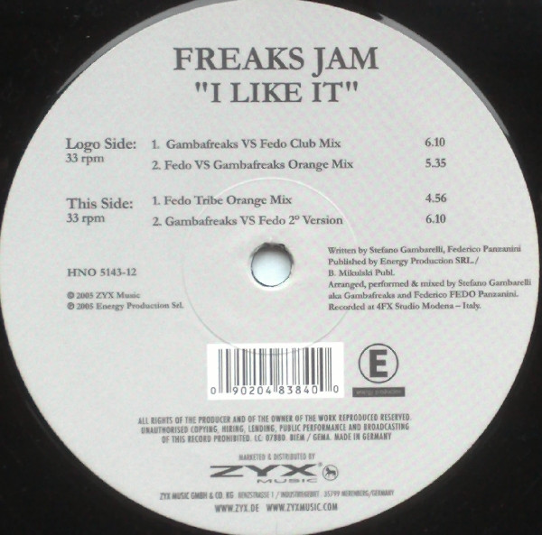 Freaks Jam - I Like It | House No. (HNO 5143-12) - 2