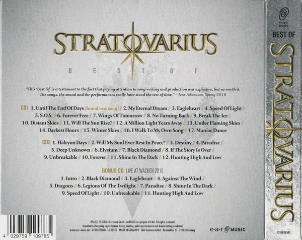 Stratovarius - Best Of | Ear Music (0210978EMU) - 2