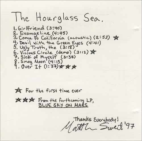 Matthew Sweet - The Hourglass Sea | Zoo Entertainment (ZP37216-2) - main