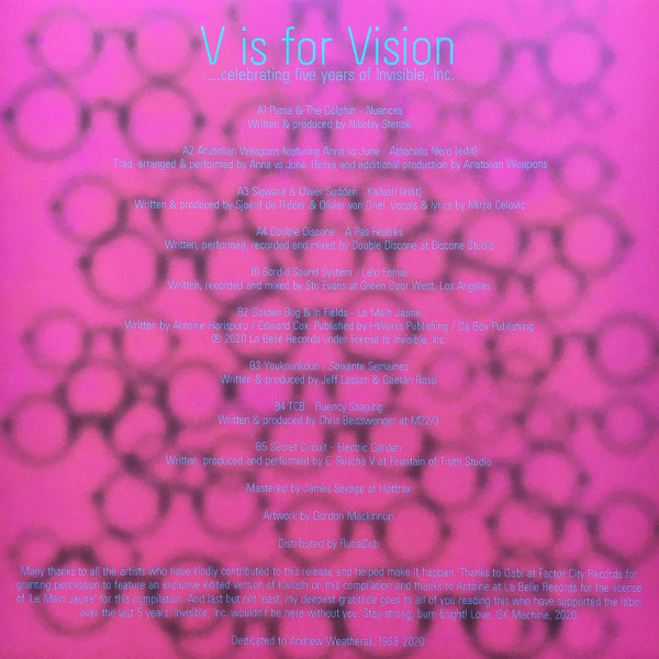 Various - V Is For Vision | Invisible, Inc. (INVINC 25 LP) - 4 Various - V Is For Vision | Invisible, Inc. (INVINC 25 LP) - 4