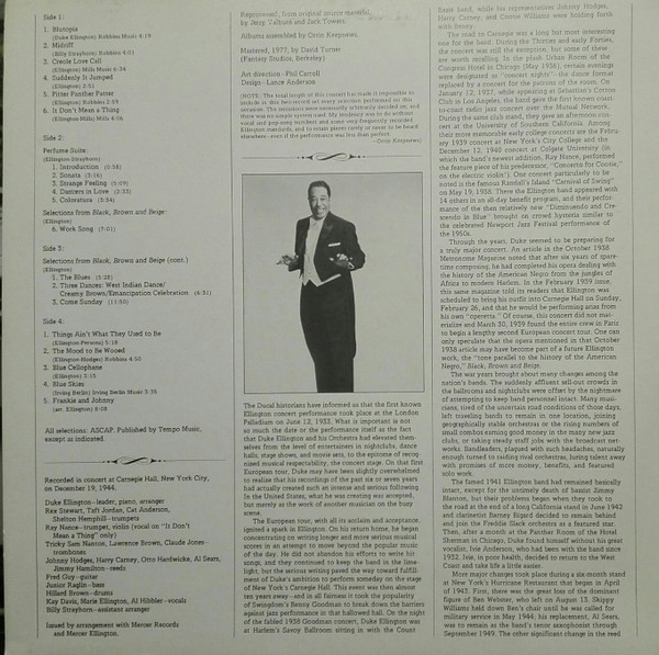 Duke Ellington - The Carnegie Hall Concerts (December 1944) | Prestige (HB 6065) - 3 Duke Ellington - The Carnegie Hall Concerts (December 1944) | Prestige (HB 6065) - 3