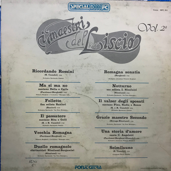 Various - I Maestri Del Ballo Liscio Vol. 2 | Fonit Cetra (SFC 211) - 2