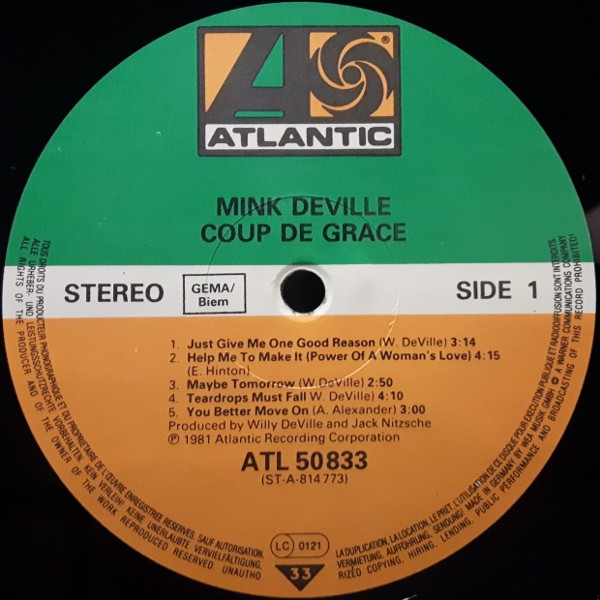 Mink DeVille - Coup De Grâce | Atlantic (ATL K 50 833) - 3 Mink DeVille - Coup De Grâce | Atlantic (ATL K 50 833) - 3