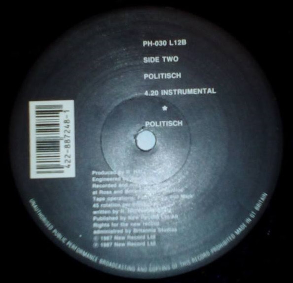 Politisch - Politisch | New Record Ltd (PH-030 L12) - main Politisch - Politisch | New Record Ltd (PH-030 L12) - main