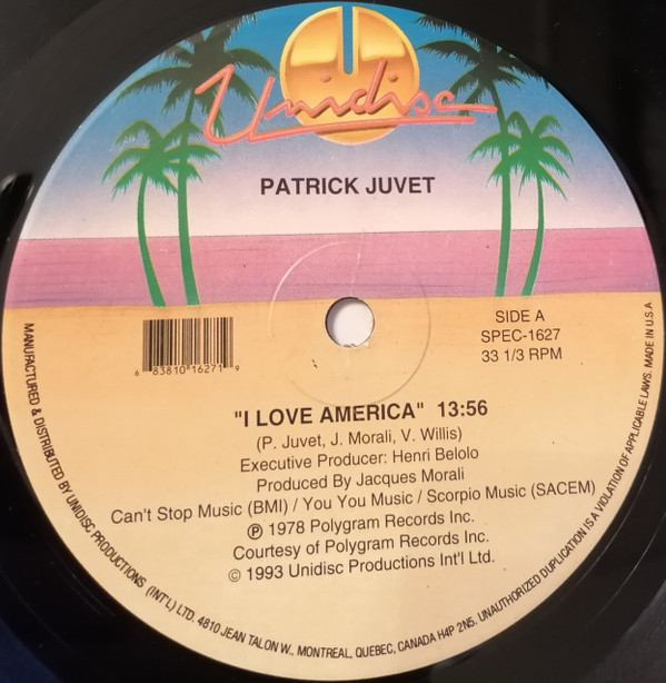 Patrick Juvet / Phylicia Allen - I Love America / Two Loves Have I / Josephine Superstar | Unidisc (SPEC-1627) - main