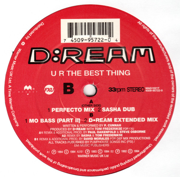D:Ream - U R The Best Thing (Mixes By D•Ream / Paul Oakenfold / Sasha / David Morales) | Magnet (MAG1021T) - 3 D:Ream - U R The Best Thing (Mixes By D•Ream / Paul Oakenfold / Sasha / David Morales) | Magnet (MAG1021T) - 3