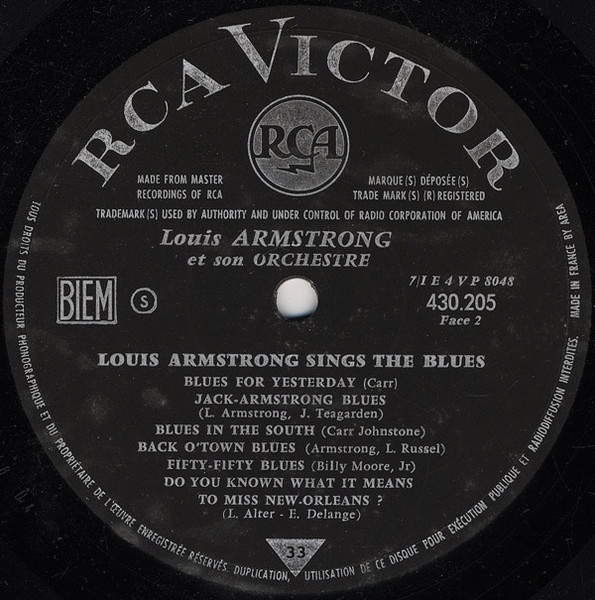 Louis Armstrong - Sings The Blues | RCA Victor (430 205 S) - 4 Louis Armstrong - Sings The Blues | RCA Victor (430 205 S) - 4