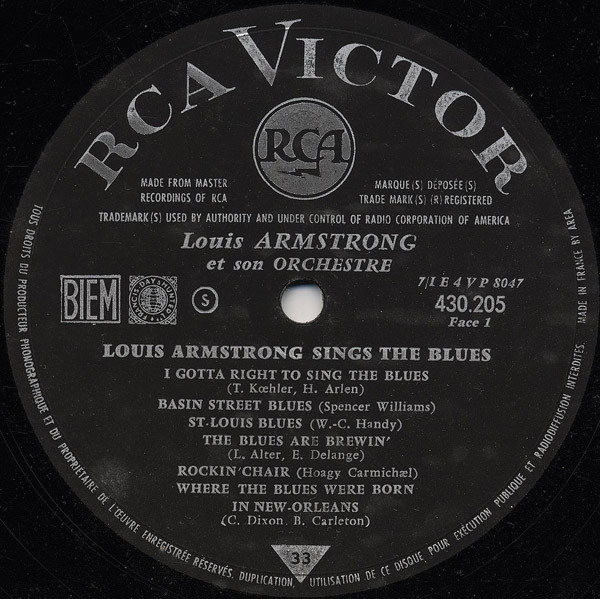 Louis Armstrong - Sings The Blues | RCA Victor (430 205 S) - 3 Louis Armstrong - Sings The Blues | RCA Victor (430 205 S) - 3