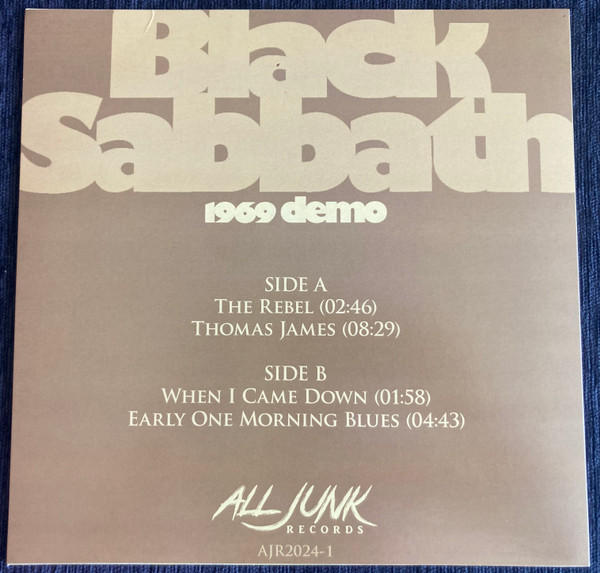 Black Sabbath - 1969 Demo | All Junk Records (AJR2024-1) - 2 Black Sabbath - 1969 Demo | All Junk Records (AJR2024-1) - 2