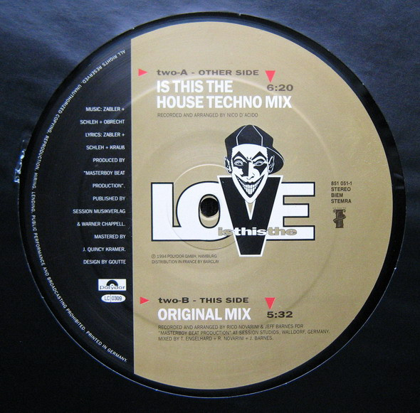 Masterboy - Is This The Love | Polydor (853 981-1) - 4