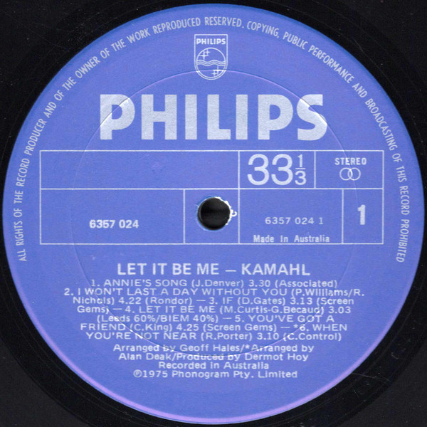Kamahl - Let It Be Me | Philips (6357 024) - 3