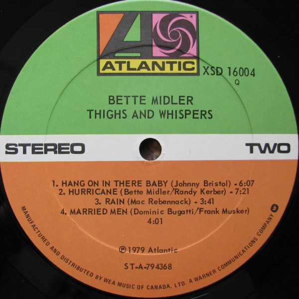 Bette Midler - Thighs And Whispers | Atlantic (XSD 16004) - 4 Bette Midler - Thighs And Whispers | Atlantic (XSD 16004) - 4
