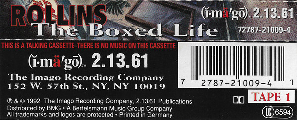 Henry Rollins - The Boxed Life | Imago (72787-21009-4) - 2 Henry Rollins - The Boxed Life | Imago (72787-21009-4) - 2
