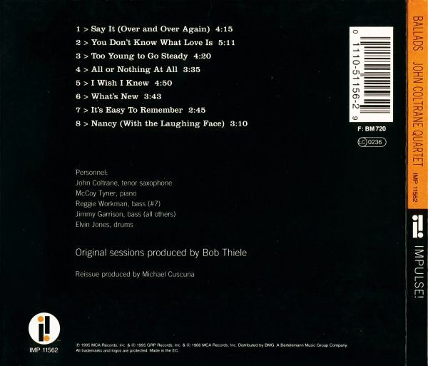 The John Coltrane Quartet - Ballads | Impulse! (IMP 11562) - 2