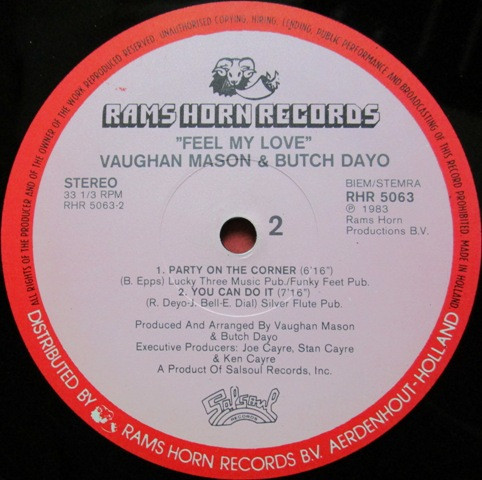 Vaughan Mason And Butch Dayo - Feel My Love | Rams Horn Records (RHR 5063) - 4