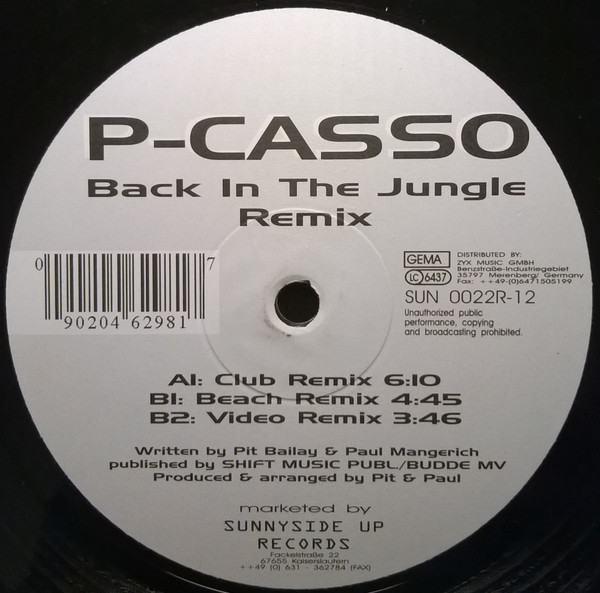 P-Casso - Back In The Jungle (Remix) | Sunnyside Up (SUN 0022R-12) - 3 P-Casso - Back In The Jungle (Remix) | Sunnyside Up (SUN 0022R-12) - 3