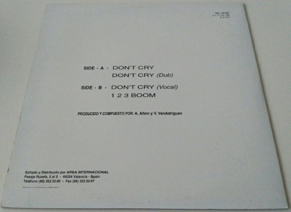 Just Roses - Don't Cry | Area International (AI-022) - 2