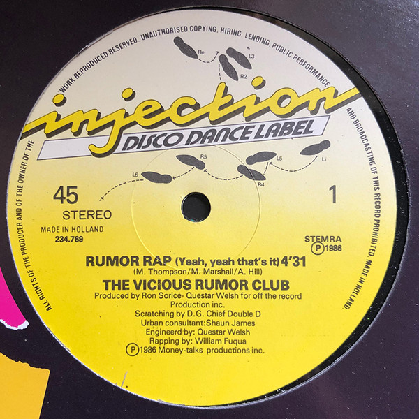 Vicious Rumor Club - Rumor Rap (Yeah, Yeah That's It) | Injection Disco Dance Label (234.769)