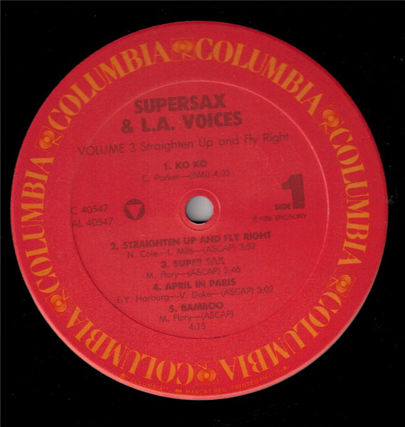 Supersax & L. A. Voices - Straighten Up And Fly Right Volume 3 | Columbia (FC 40547) - 4