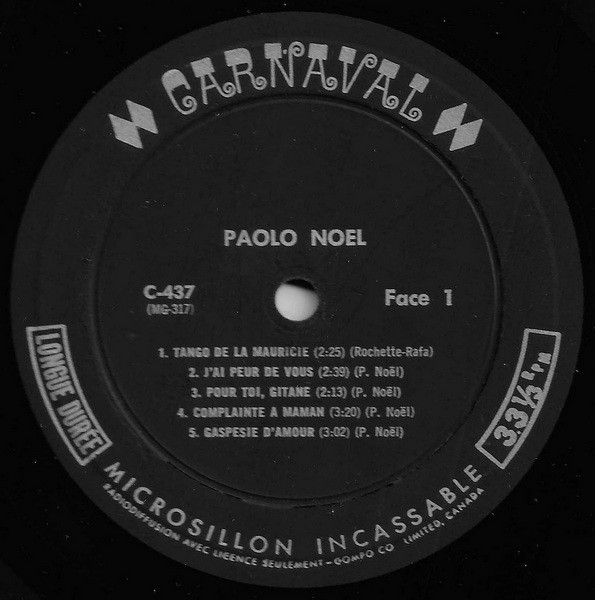 Paolo Noël - Paolo Noël [Vinyl] | Carnaval (C-437) - 3