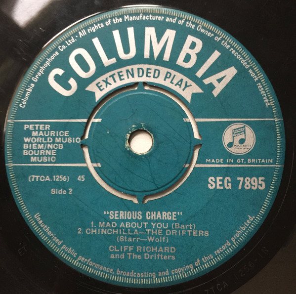 Cliff Richard & The Drifters - Serious Charge | Columbia (SEG 7895) - 4 Cliff Richard & The Drifters - Serious Charge | Columbia (SEG 7895) - 4