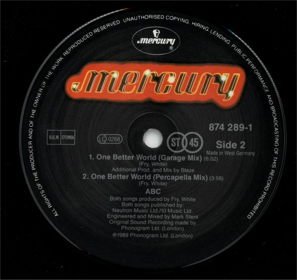 ABC - One Better World | Mercury (874 289-1) - 2