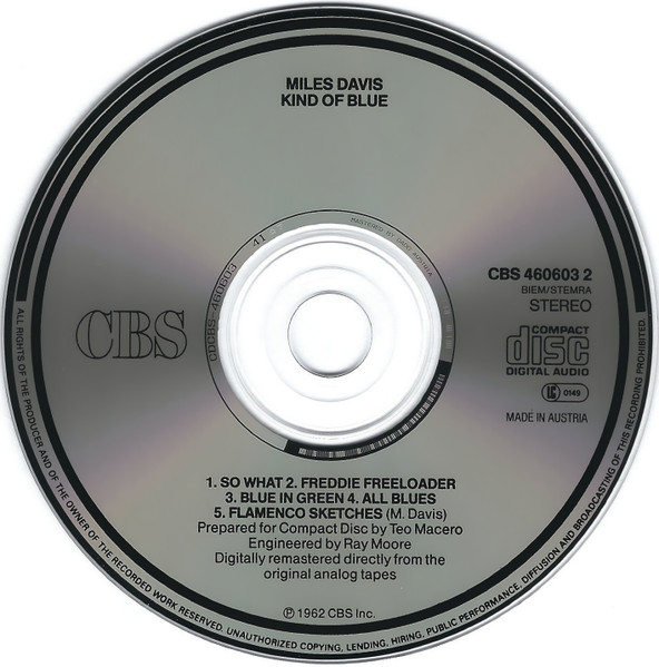 Miles Davis - Kind Of Blue | CBS (CBS 460603 2) - 3