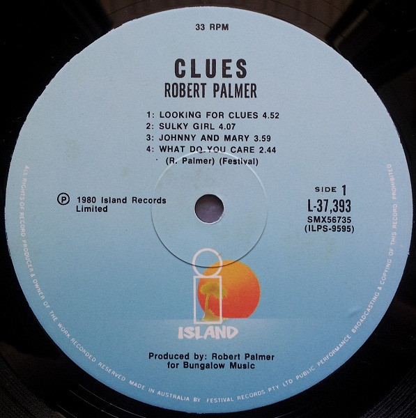 Robert Palmer - Clues | Island Records (L 19070) - 3 Robert Palmer - Clues | Island Records (L 19070) - 3