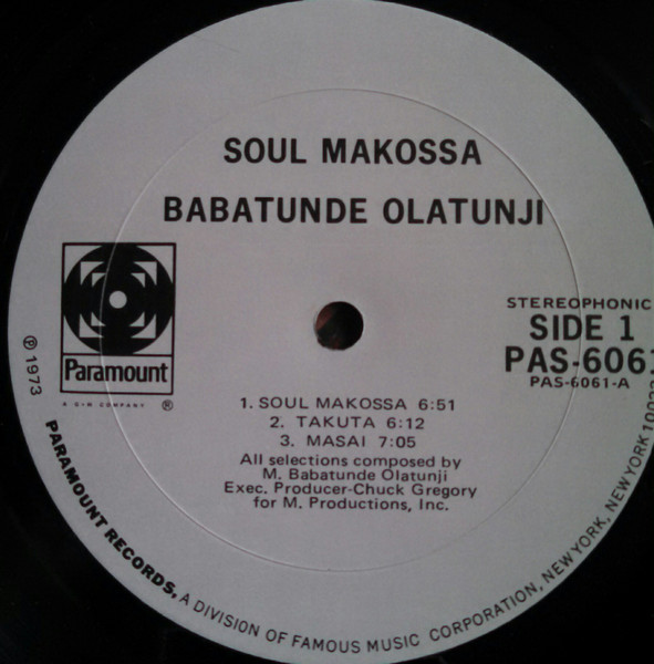 Babatunde Olatunji - Soul Makossa | Paramount Records (PAS 6061) - 3