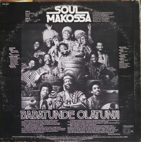 Babatunde Olatunji - Soul Makossa | Paramount Records (PAS 6061) - 2