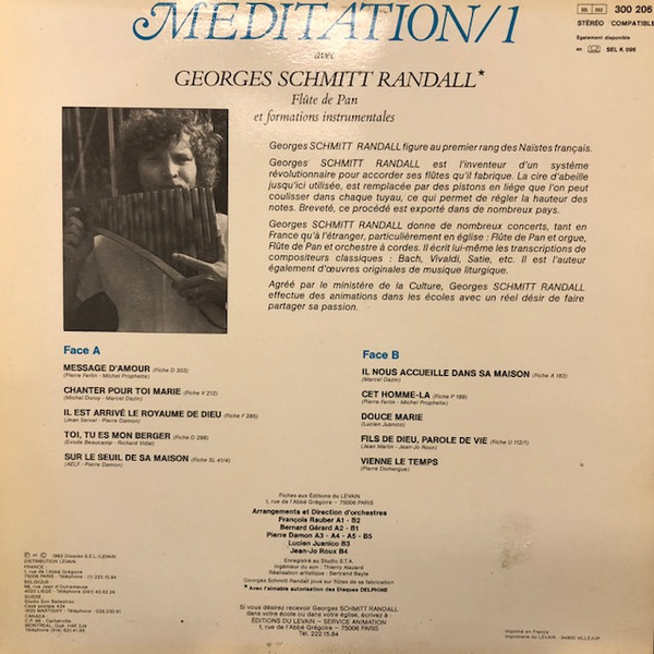 Georges Schmitt Randall - Méditation/1 | Disques S.E.L. (300 206) - 2 Georges Schmitt Randall - Méditation/1 | Disques S.E.L. (300 206) - 2