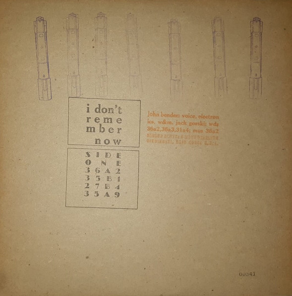 John Bender - I Don't Remember Now / I Don't Want To Talk About It | Record Sluts (RS 001) - 3 John Bender - I Don't Remember Now / I Don't Want To Talk About It | Record Sluts (RS 001) - 3