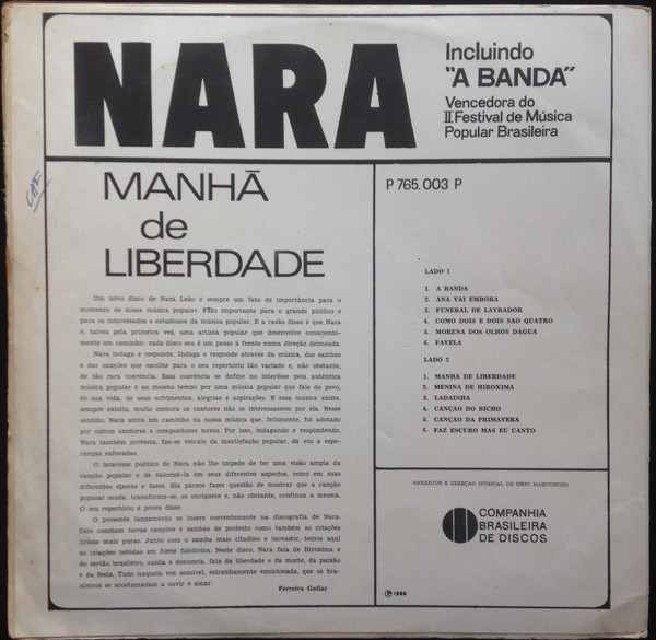 Nara Leão - Manhã De Liberdade | Philips (P 765.003 P) - 2 Nara Leão - Manhã De Liberdade | Philips (P 765.003 P) - 2