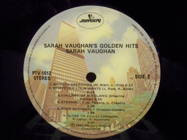 Sarah Vaughan - Sarah Vaughan's Golden Hits | Mercury (PTV-1012) - 2