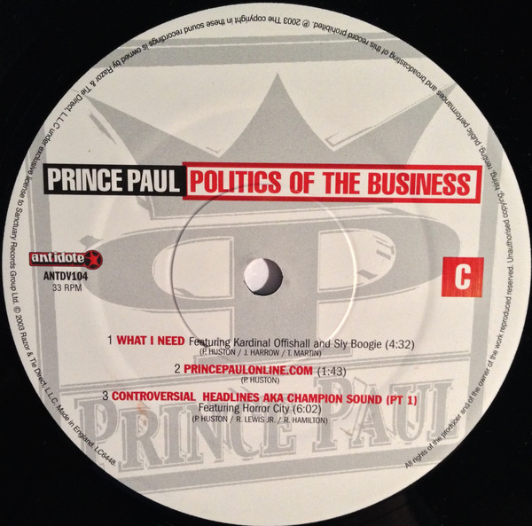 Prince Paul - Politics Of The Business | Antidote (ANTDV104) - 4 Prince Paul - Politics Of The Business | Antidote (ANTDV104) - 4