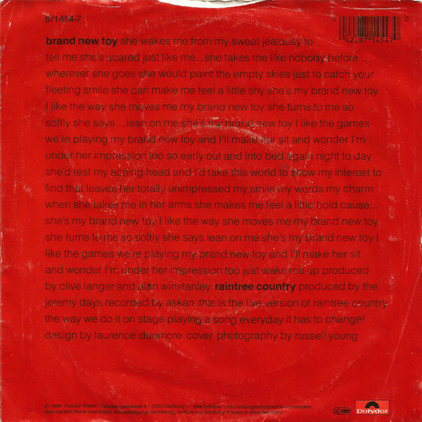 The Jeremy Days - Brand New Toy | Polydor (871 454-7) - 2