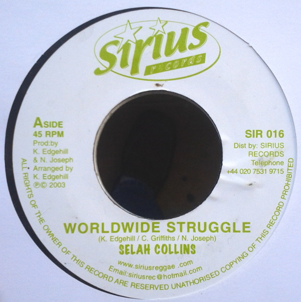 Selah Collins - Worldwide Struggle | Sirius Records (SIR 016) - main