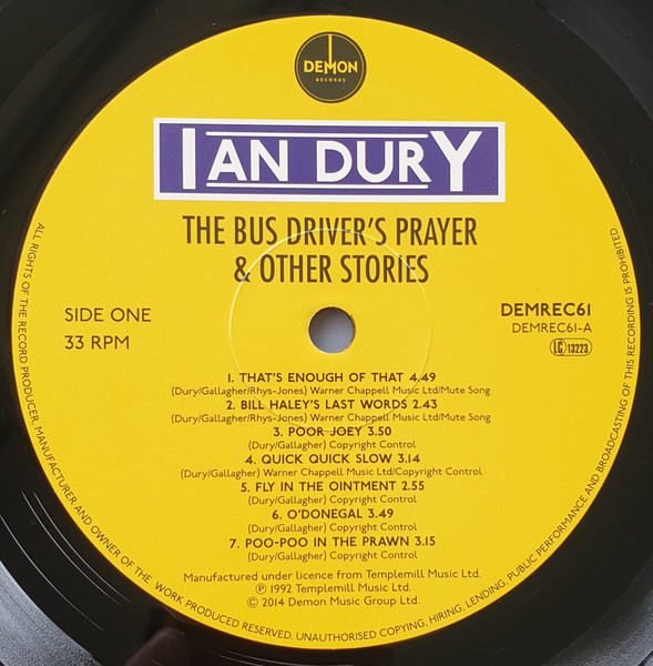 Ian Dury - The Bus Driver's Prayer & Other Stories | Demon Records (DEMREC61) - 4 Ian Dury - The Bus Driver's Prayer & Other Stories | Demon Records (DEMREC61) - 4