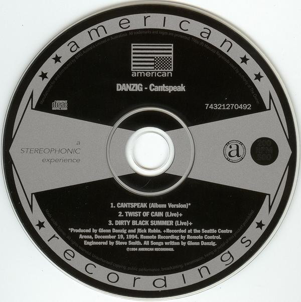 Danzig - Cantspeak | American Recordings (74321270492) - 3
