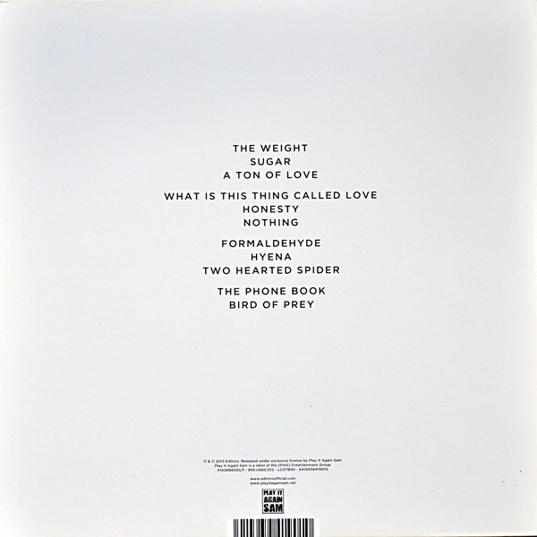 Editors - The Weight Of Your Love | Play It Again Sam (PIASR660DLP) - 2 Editors - The Weight Of Your Love | Play It Again Sam (PIASR660DLP) - 2