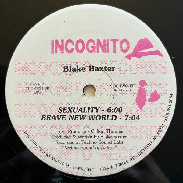 Blake Baxter - EP | Incognito Records (IR 112688) - 2 Blake Baxter - EP | Incognito Records (IR 112688) - 2