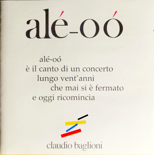 Claudio Baglioni - Alé - O Ó | Columbia (GG 83708453)