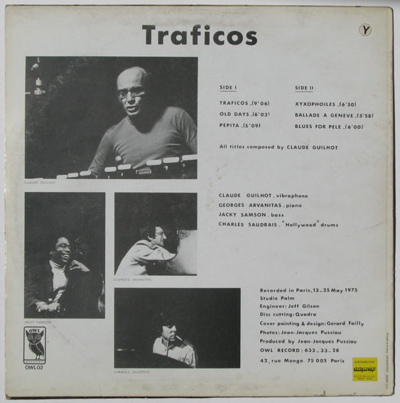 Claude Guilhot + Georges Arvanitas Trio - Traficos | Owl Records (OWL 02) - 2 Claude Guilhot + Georges Arvanitas Trio - Traficos | Owl Records (OWL 02) - 2