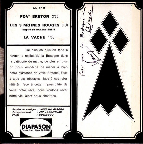 Yann Ha Glaoda - Chantent La Bretagne | Diapason (J.L. 17-16) - 2