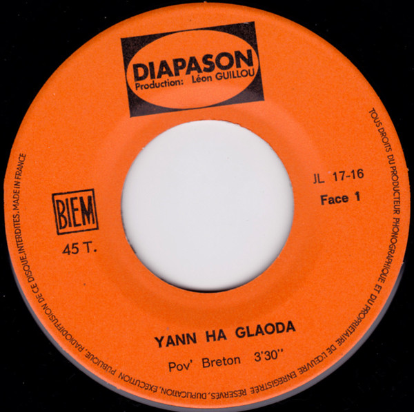 Yann Ha Glaoda - Chantent La Bretagne | Diapason (J.L. 17-16) - 3