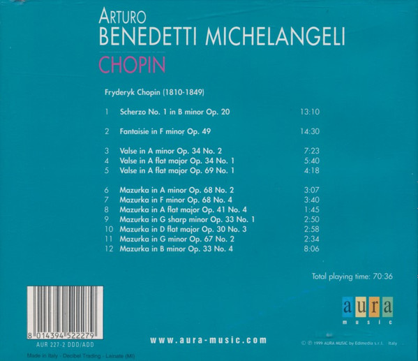 Arturo Benedetti Michelangeli - Chopin / 2 | Aura Music (AUR 227-2) - 2
